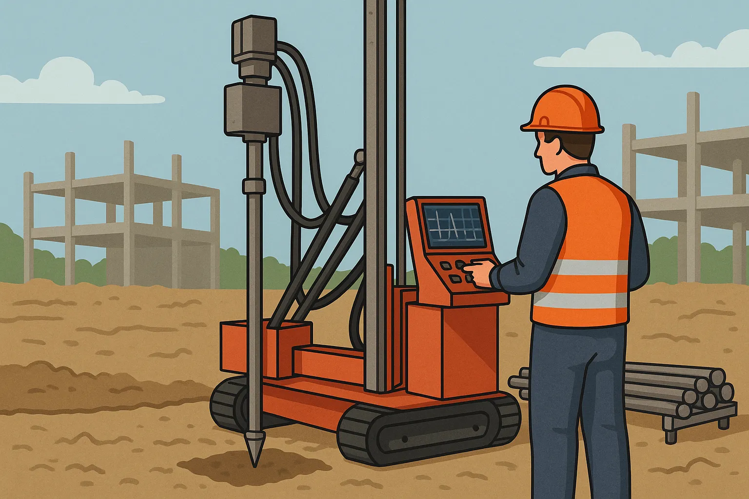 Статическое зондирование грунта CPT - современная установка и процесс