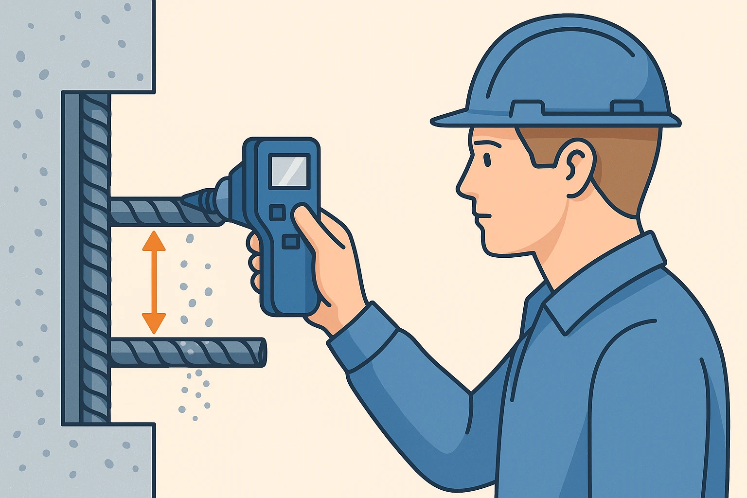 Измерение защитного слоя бетона - контроль толщины покрытия арматуры